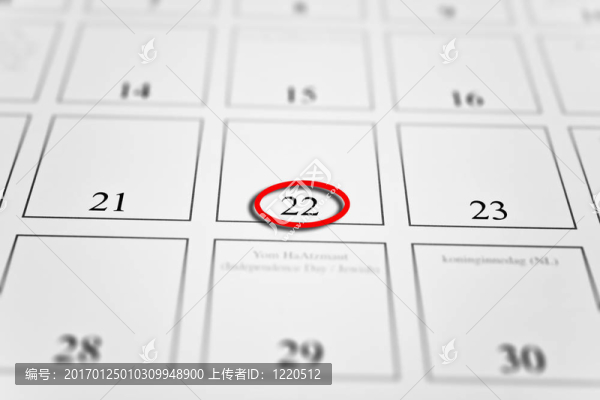 時(shí)間的概念。一個(gè)月的日歷