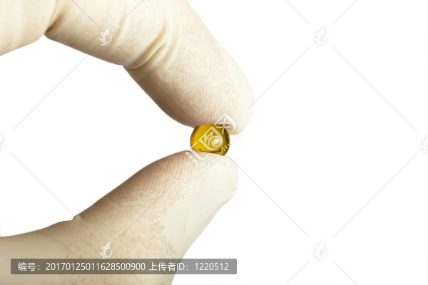 手指黃色膠囊
