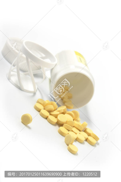 一種帶有罐子的黃色藥片