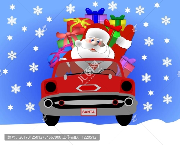 圣誕老人在他的車?yán)? title=