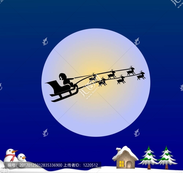 圣誕老人和他的雪橇