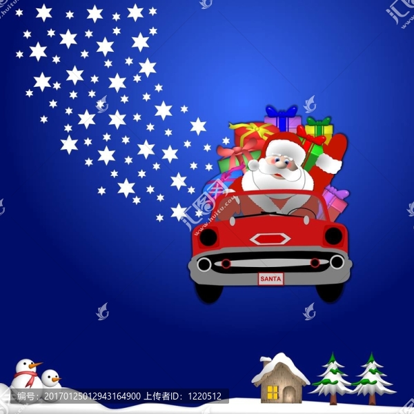 圣誕老人在他的車里