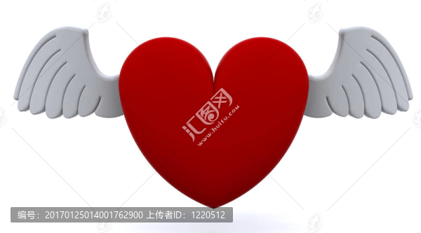 帶翅膀的3D渲染