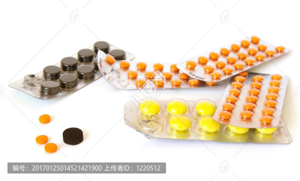 一群五顏六色的藥丸