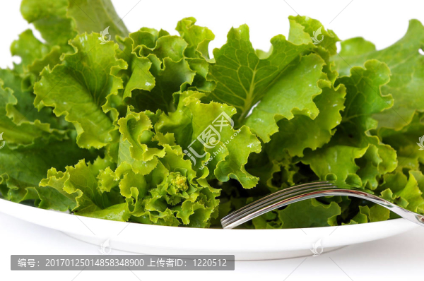 生菜和叉子