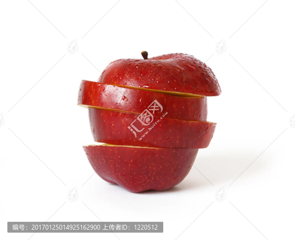白色的成熟的紅蘋果