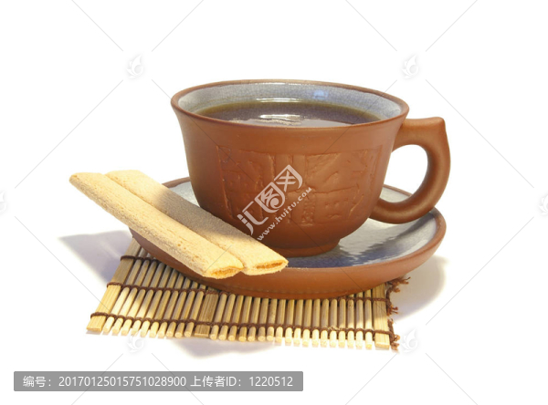 一杯茶和餅干隔離