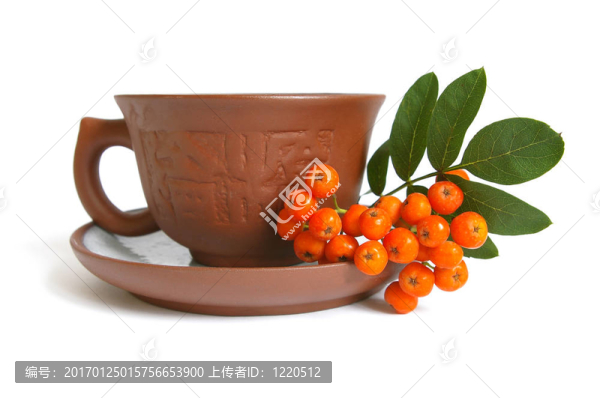 山灰與陶瓷杯