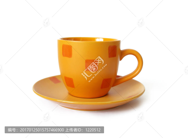 橙色陶瓷杯咖啡