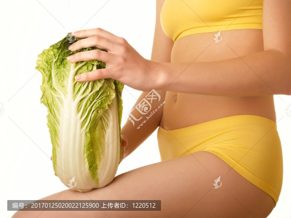女人身體和卷心菜