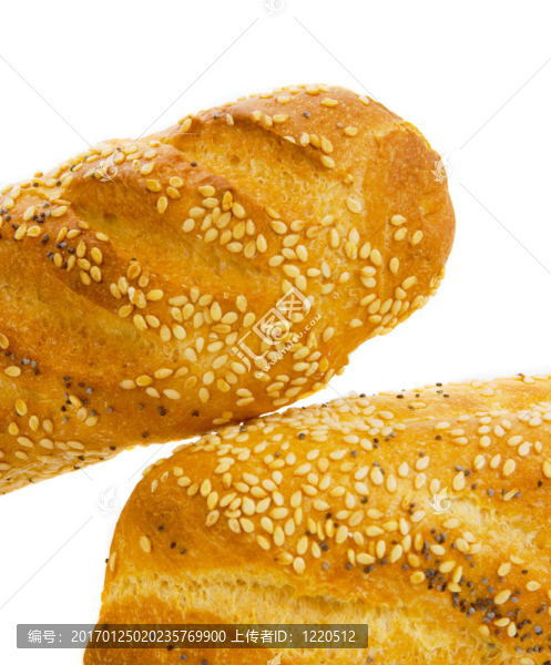 在白色背景的面包-匯圖網(wǎng) www.fosd68.com 在白色背景的面包