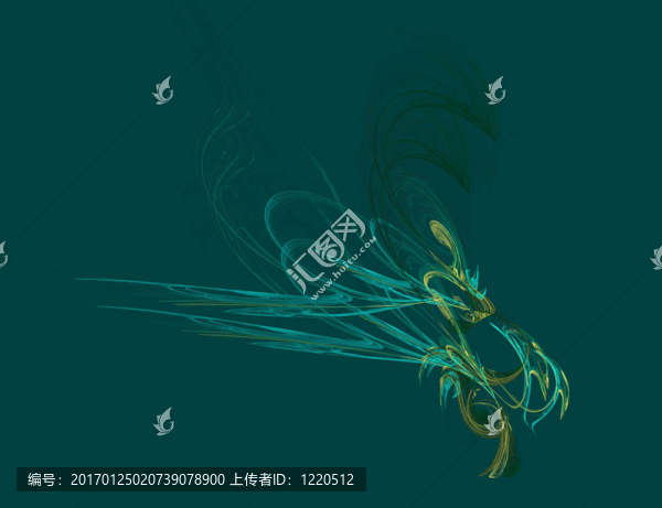 本文對綠色的羽毛分形圖