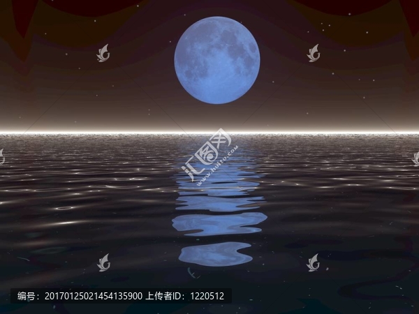 超現(xiàn)實(shí)的月亮和水