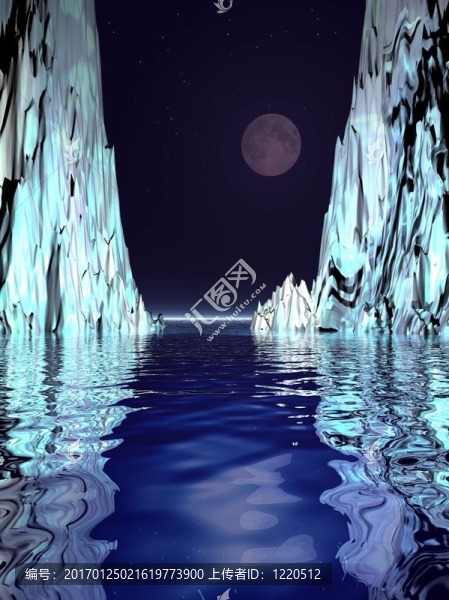 超現(xiàn)實(shí)的月亮和冰