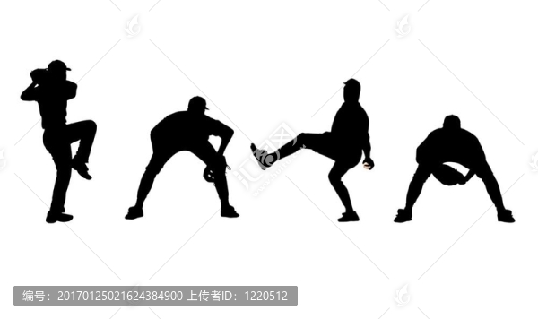 棒球運動員的剪影