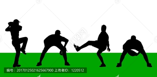 棒球運(yùn)動(dòng)員的剪影