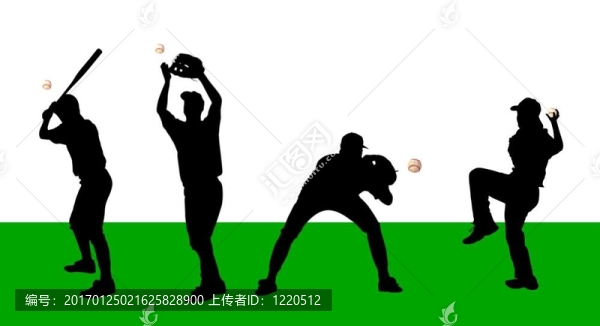 棒球運(yùn)動員的剪影