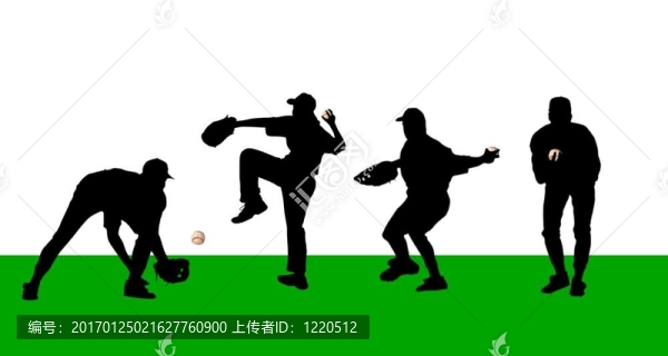 棒球運(yùn)動員的剪影