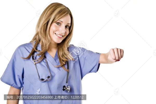 白色的護士抱持對象