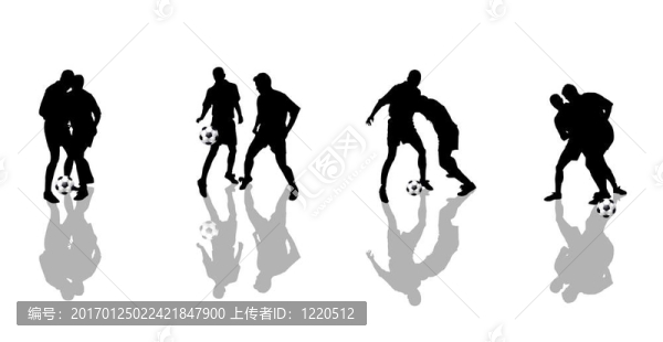足球運動員的剪影
