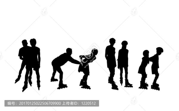 孤立的輪滑剪影
