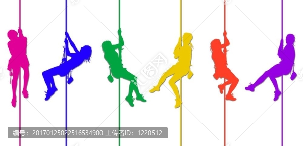 孤立的攀登的剪影