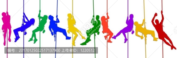 孤立的攀登的剪影