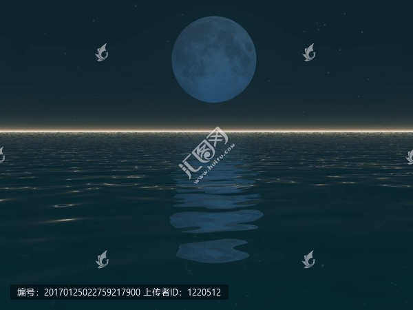 超現(xiàn)實(shí)的月亮和水