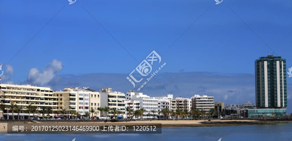 首都蘭薩羅特島的全景；Arrecife；