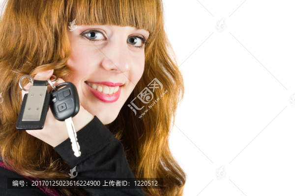 銷售婦女提供汽車鑰匙