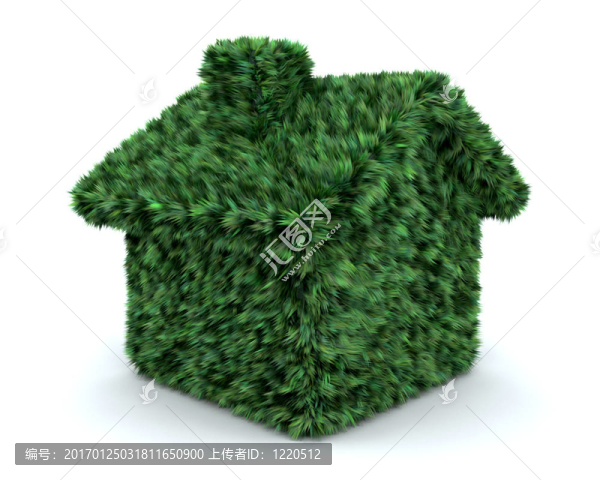 3D渲染一個孤立的白色房子
