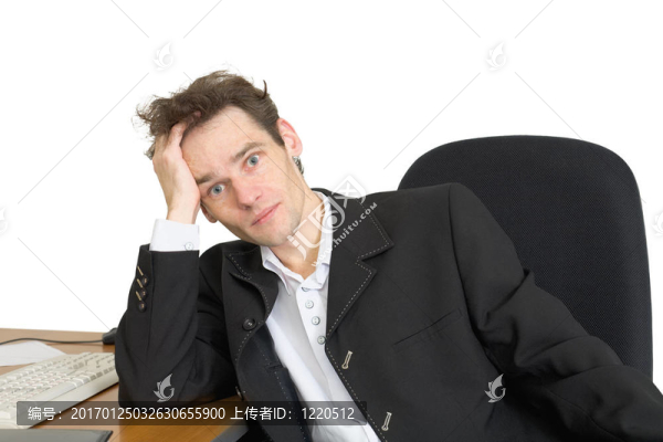 職場悲傷的商人