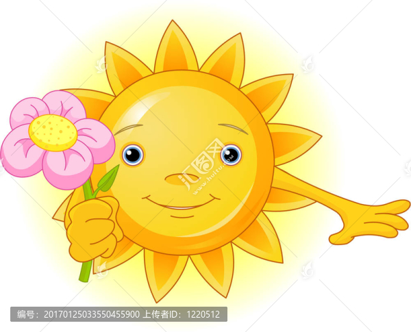 夏季太陽與花