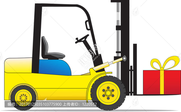 帶禮物的叉車裝載機(jī)