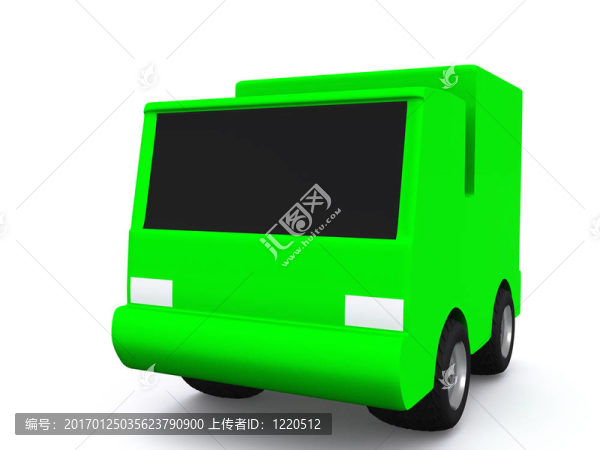 單輛綠色車(chē)。3d