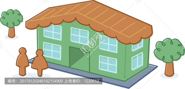 可愛的玩具娃娃屋插圖