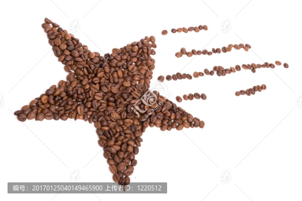 咖啡豆制成的星星