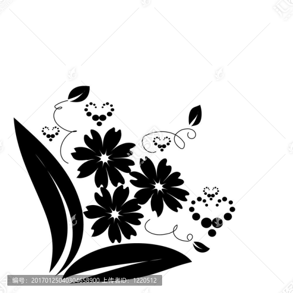 黑色的花與心