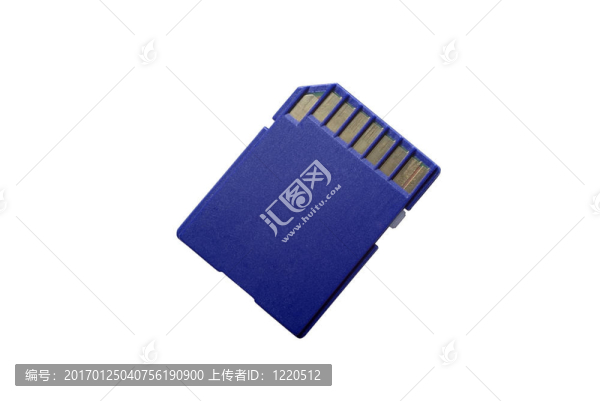 隔離在白色背景上的SD卡背面。裁剪路徑。