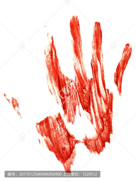 人之手的血腥痕跡
