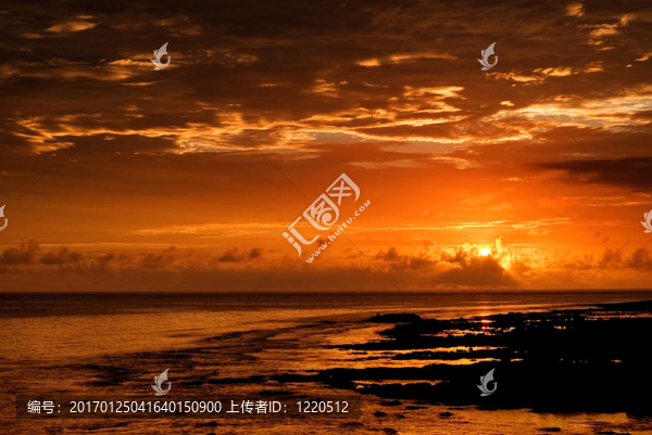 美麗的海洋日落