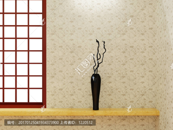 帶有花瓶的房間