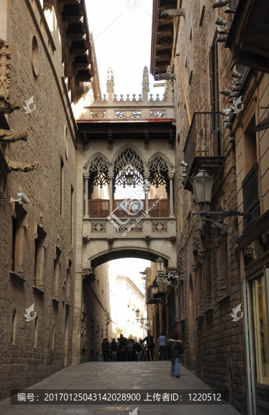 巴塞羅那西班牙的狹窄街道