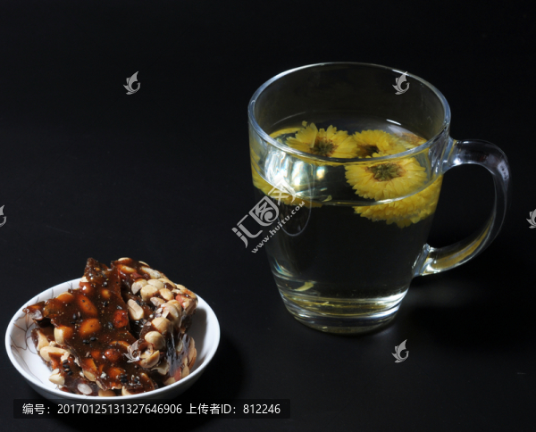 紅糖花生,菊花茶