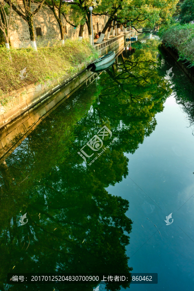 公園水渠倒影