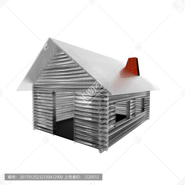 白色的三維房屋模型