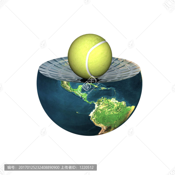 地球半球上的網(wǎng)球