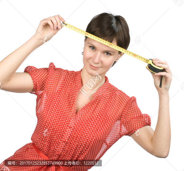 穿紅衣服的女士