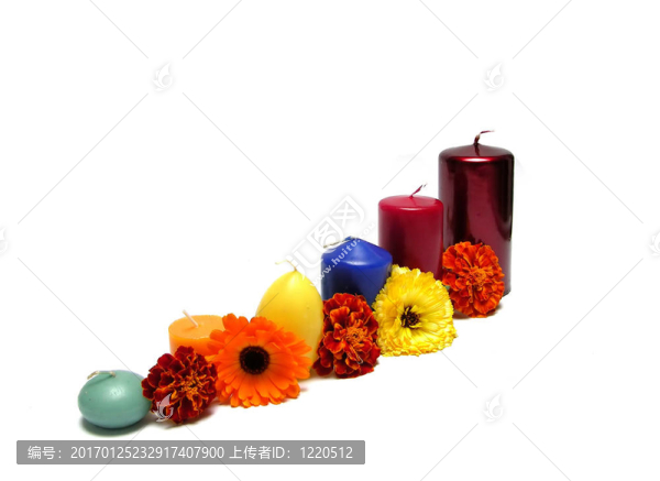 安排鮮花的六支蠟燭-匯圖網(wǎng) www.fosd68.com 安排鮮花的六支蠟燭