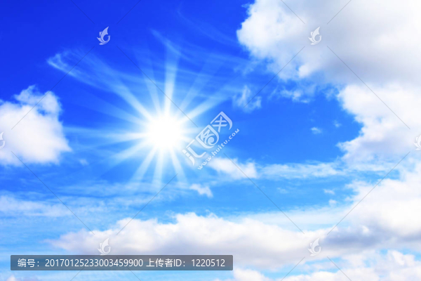 蔚藍(lán)的天空中的明亮的太陽-匯圖網(wǎng) www.fosd68.com 蔚藍(lán)的天空中的明亮的太陽